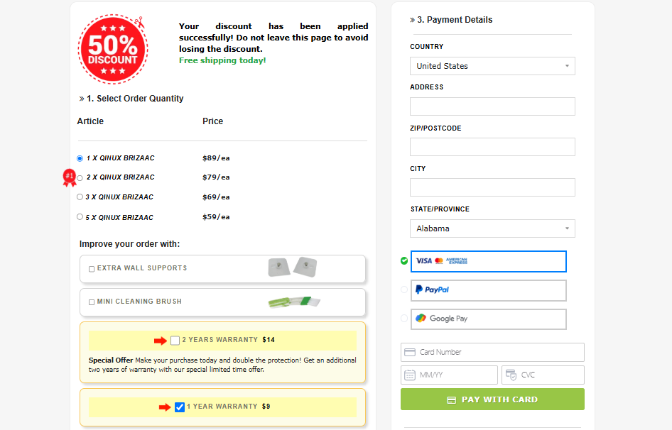 Qinux BrizaAC pricing